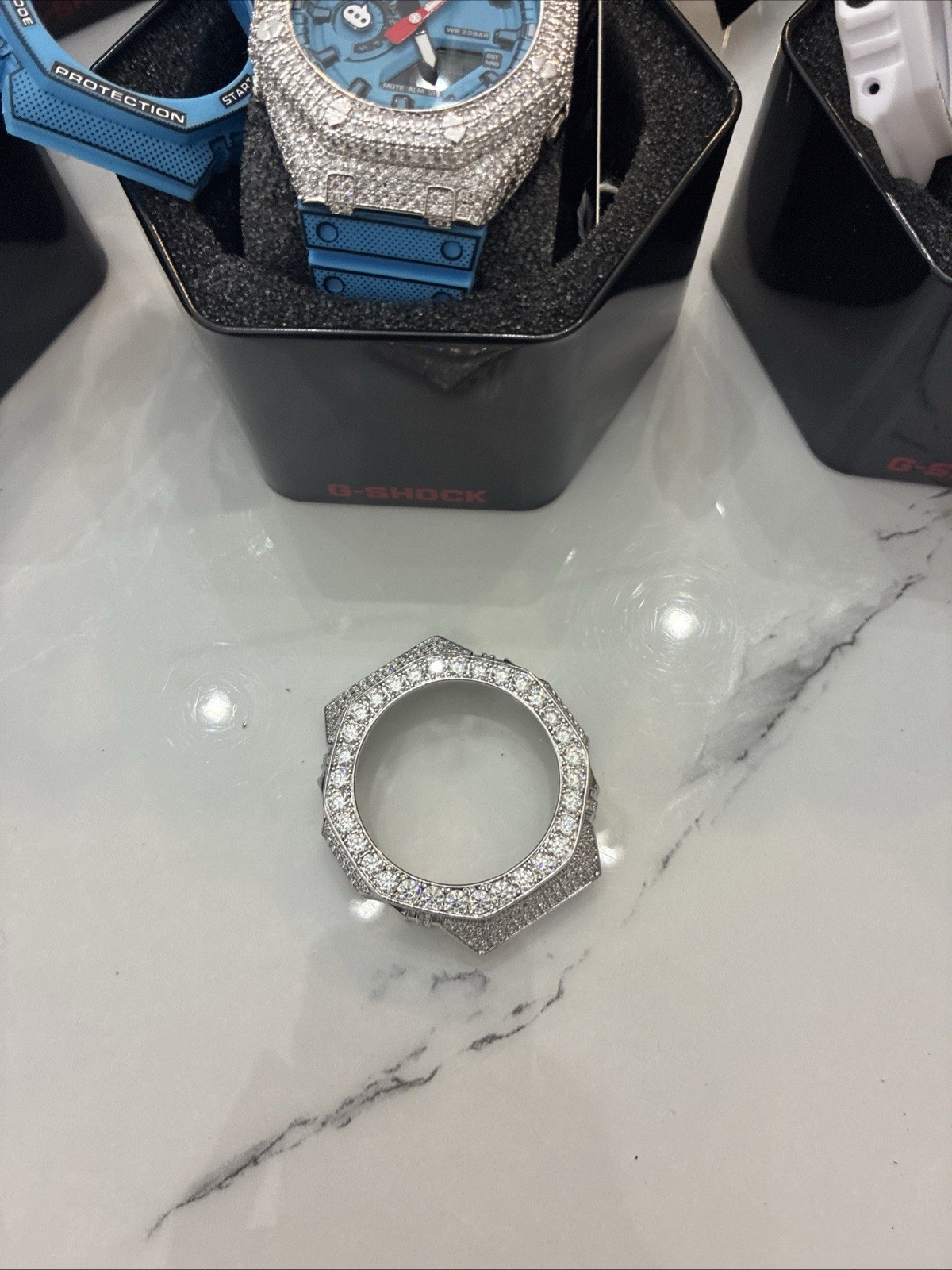 VVS1 8.44ct Moissanite Diamond GA2100 G Shock Bezel