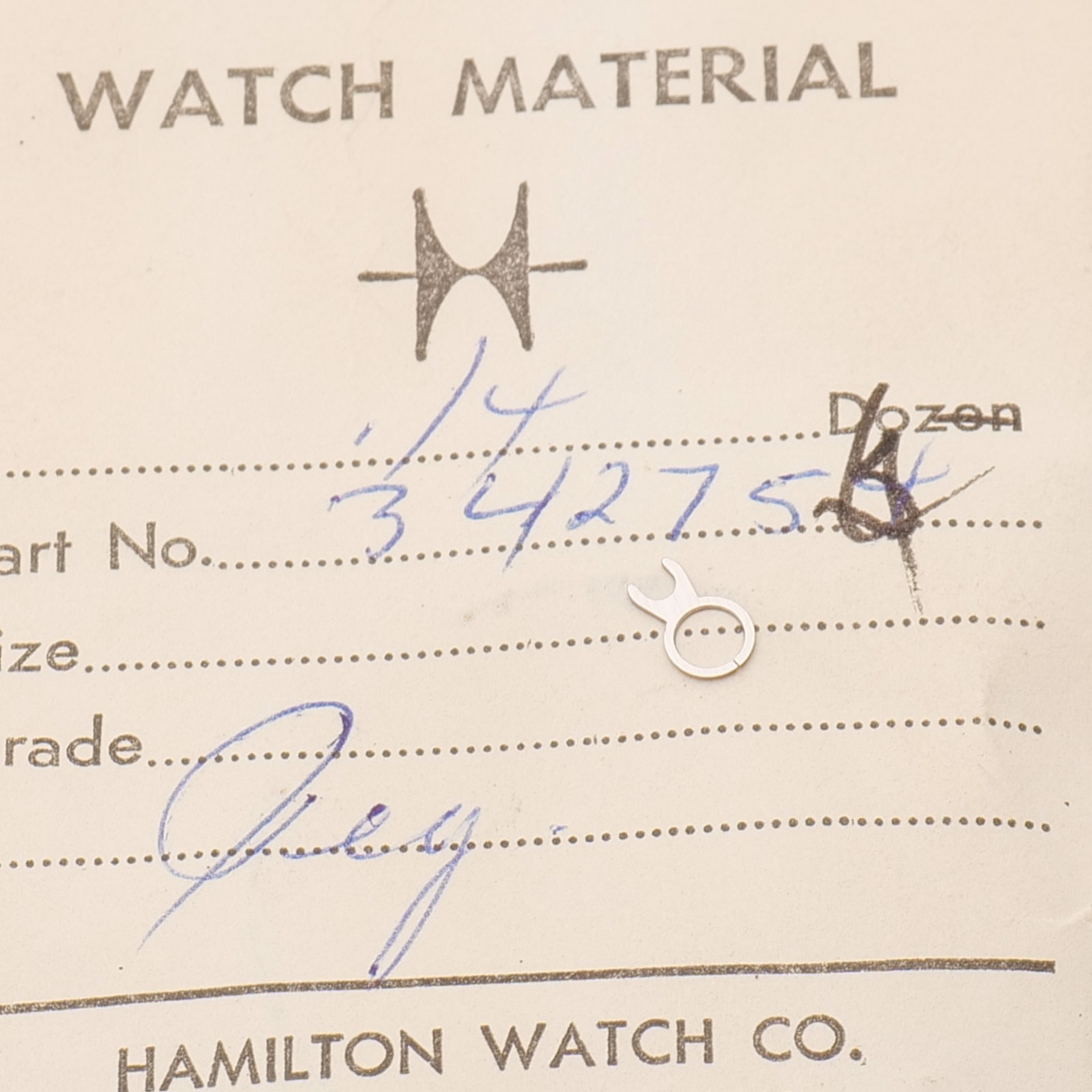 Hamilton 342754 Watch Regulator Part New Old Stock Fits Grade 645 (G18D13)