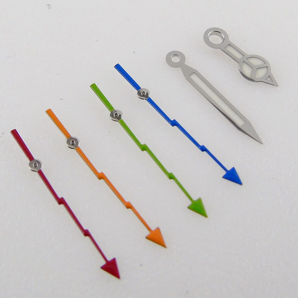 Silver Watch Hands For NH35 ETA2824 Miyota8215 821A DG2813 Red/Orange/Green/Blue