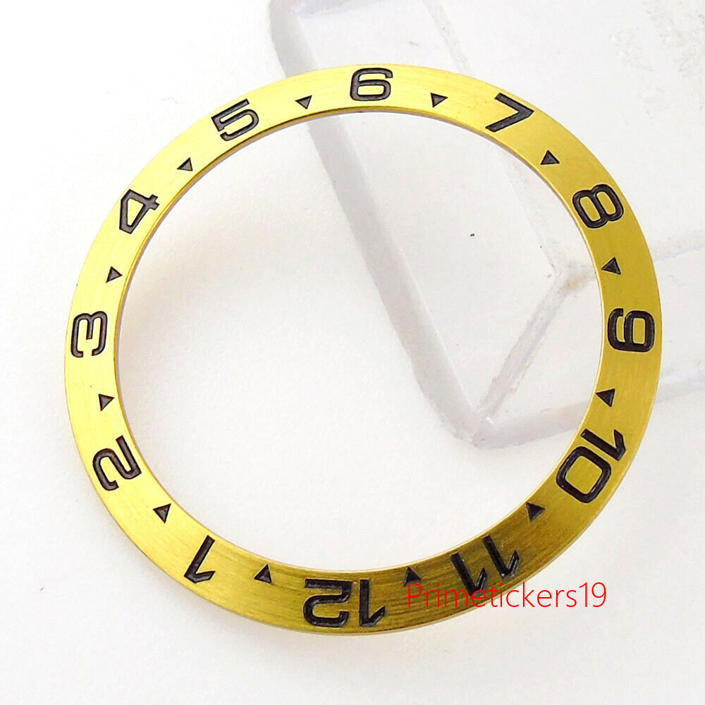 38mmx30.6mm Silver/Golden/Pink Sloping Steel Watch Bezel Insert Fit 40mm Watch