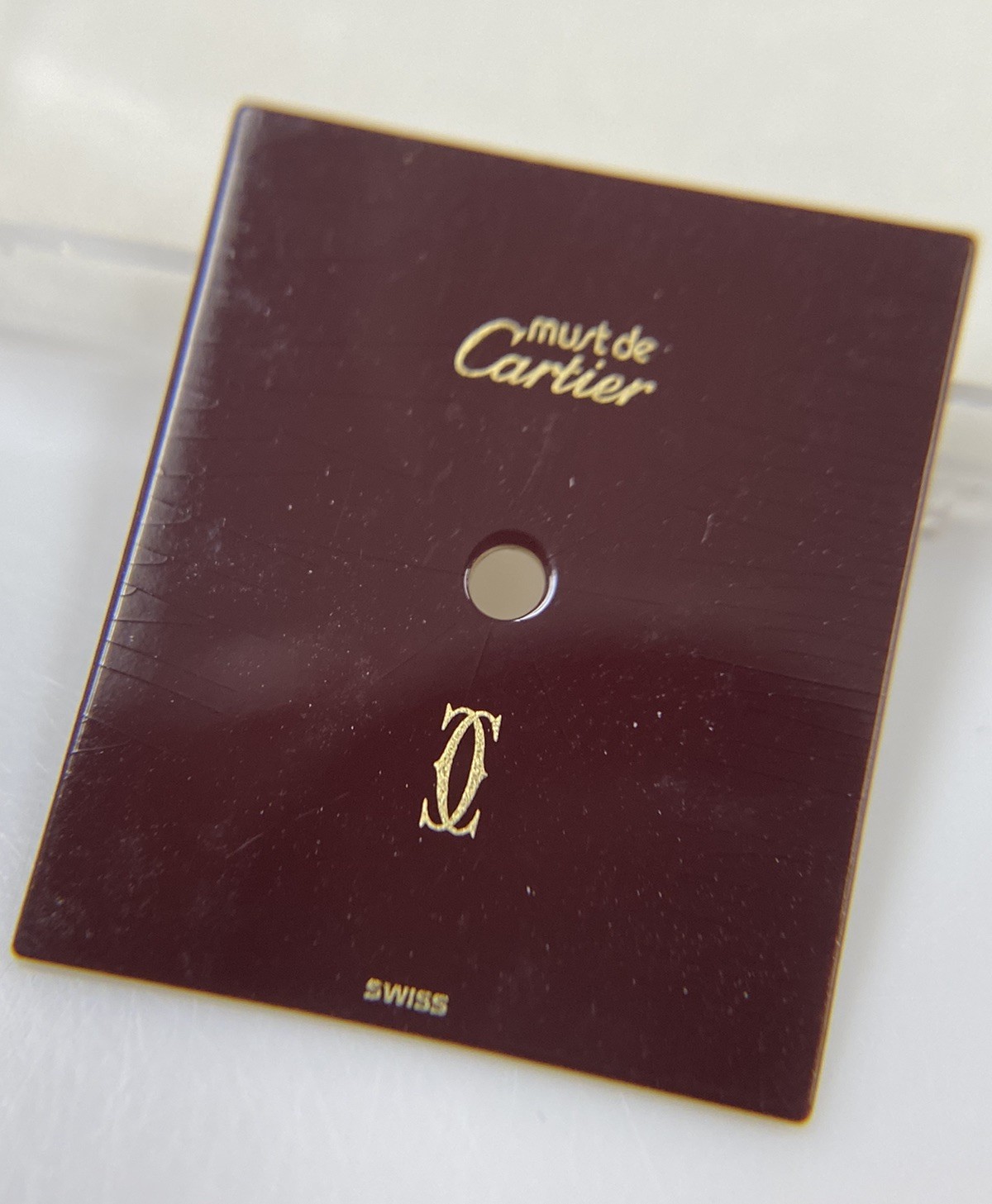 Original Cartier Must de Cartier Tank Vermeil GM/LM Burgundy Dial