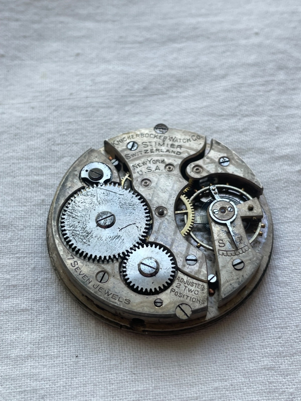 Knickerbocker 7 jewels New York – movement for pocket watch AS IS – lot0205