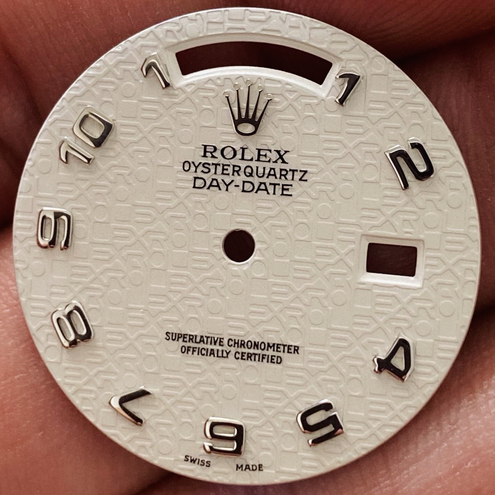 Rolex Computer White Dial For Day-Date Oysterquartz White Gold 36m Model 19019