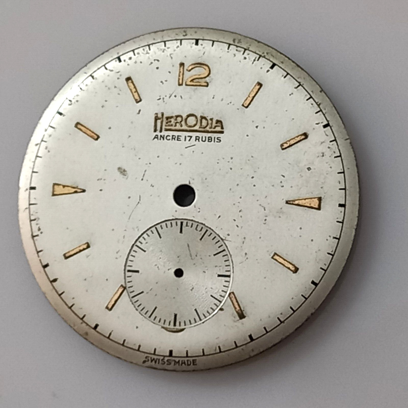 31.5mm Swiss HERODIA Ancre 17 Rubis Dial – Used Condition