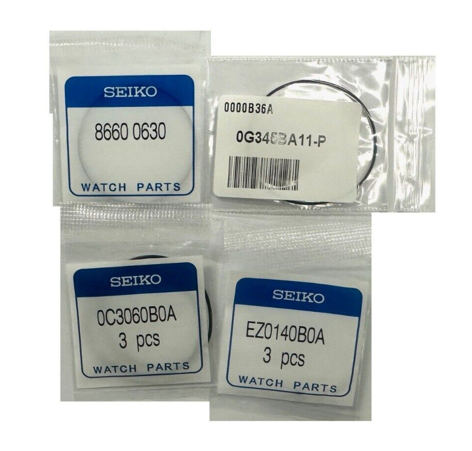 SEIKO SKX007 SKX009 SKX011 (BEZEL-GLASS-CASE BACK-CROWN/STEM) 4PC GASKET SET
