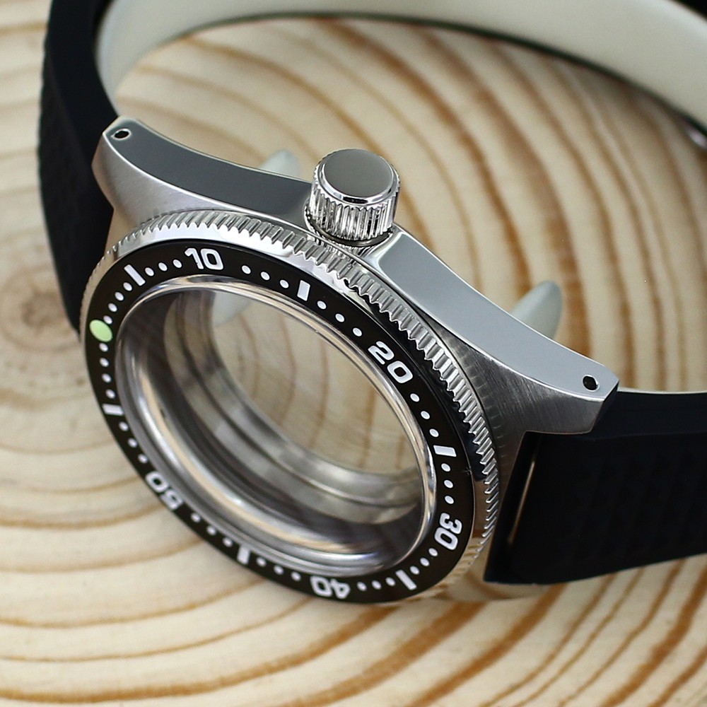 40mm Steel Watch Case Black Strap Modify 62MAS Mod 10ATM For Seiko NH35 NH36 38