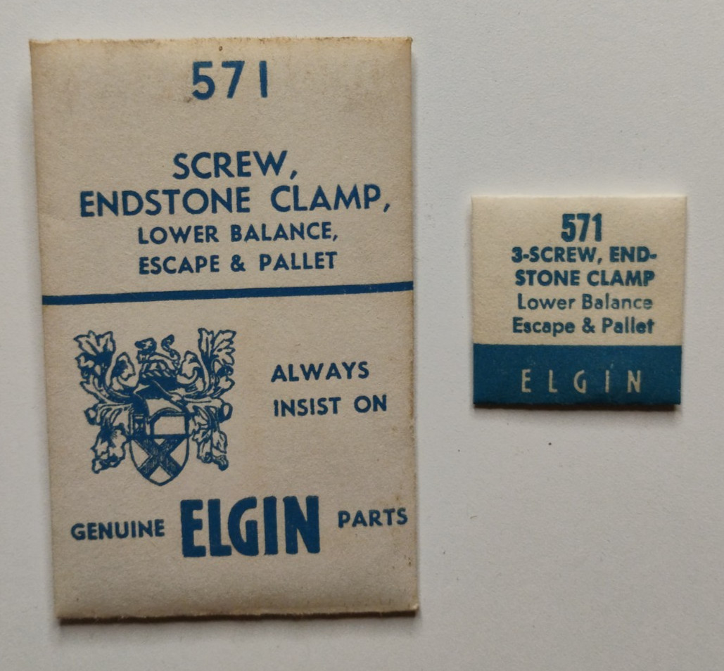 ELGIN 571 3-Screw, Endstone Clamp Lower Balance Escape & Pallet OEM Watch Parts