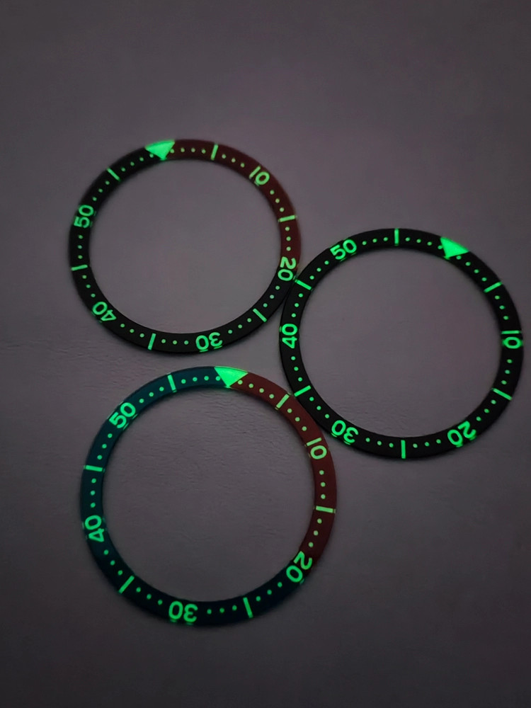 38mm*31.6mm Sapphire Luminous flat watch bezel Fit SKX007 SKX009