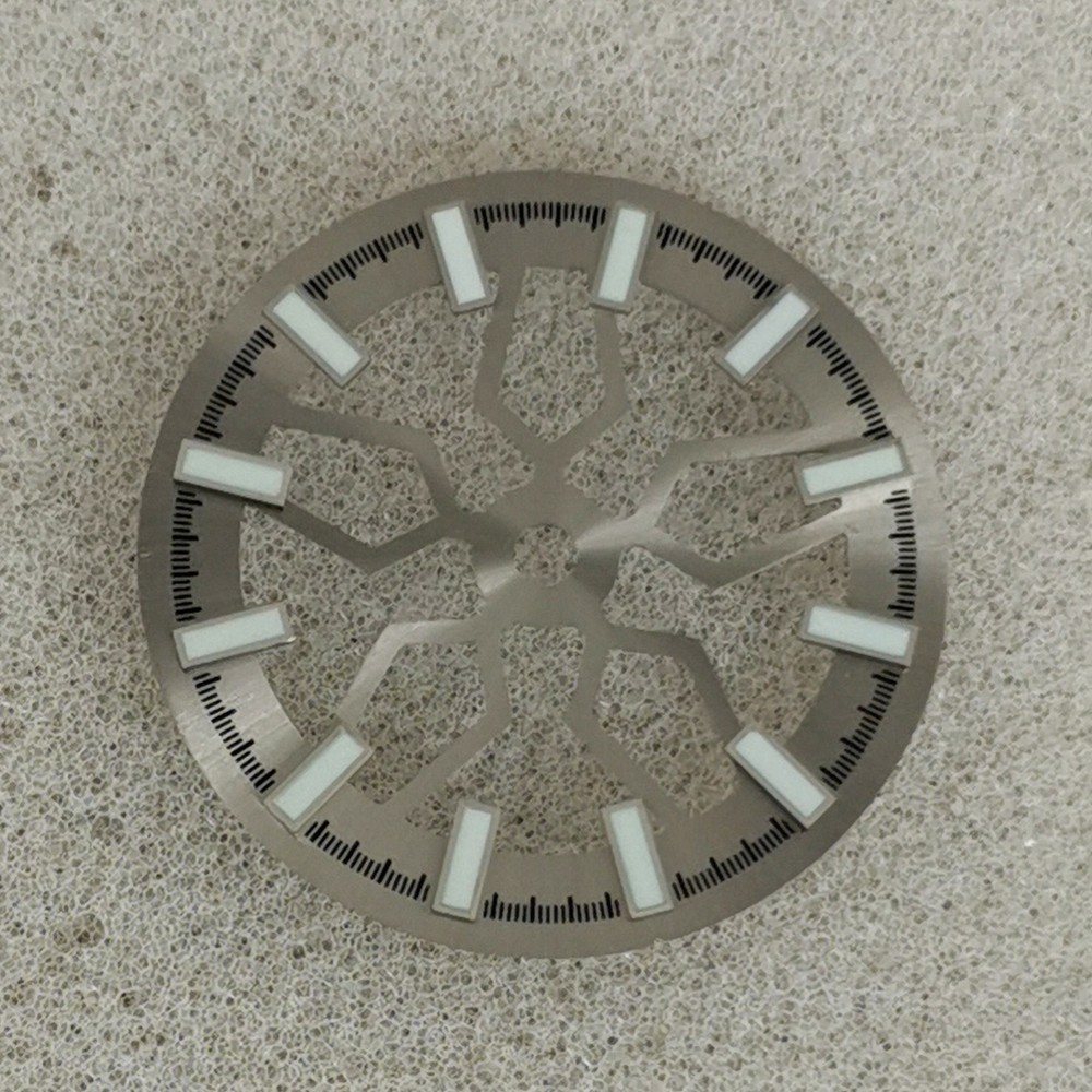 28.5mm Green Luminous Skeleton Watch Dial Plate Face for Japanese NH70 Movement,