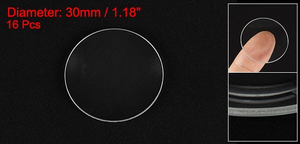 16pcs Watch Crystal Glass Lens 30mm Single Dome Round Glass Watch Face Crystal