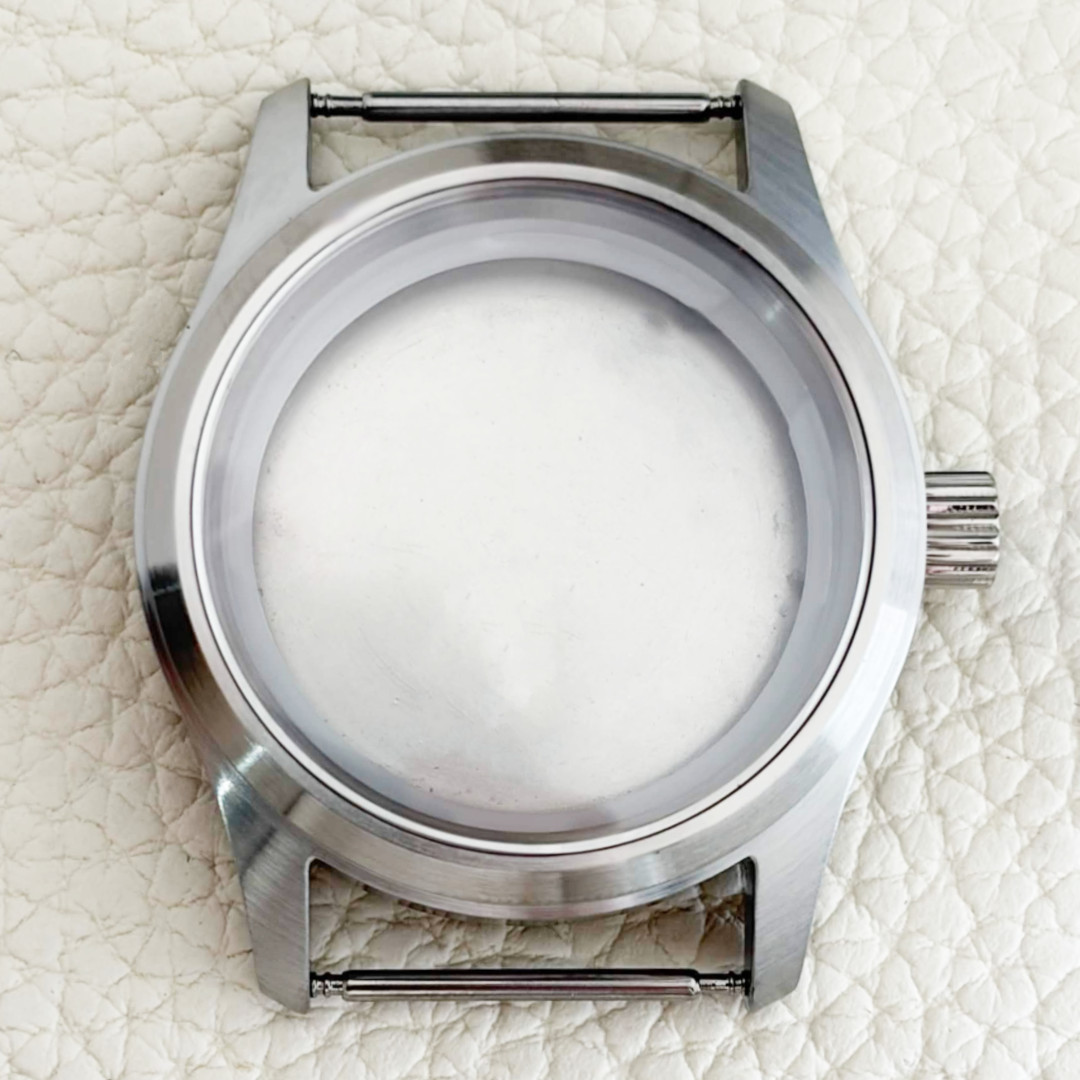 36mm Silver Pilot Sapphire Glass Automatic Watch Case Fit ETA 2824 Movement