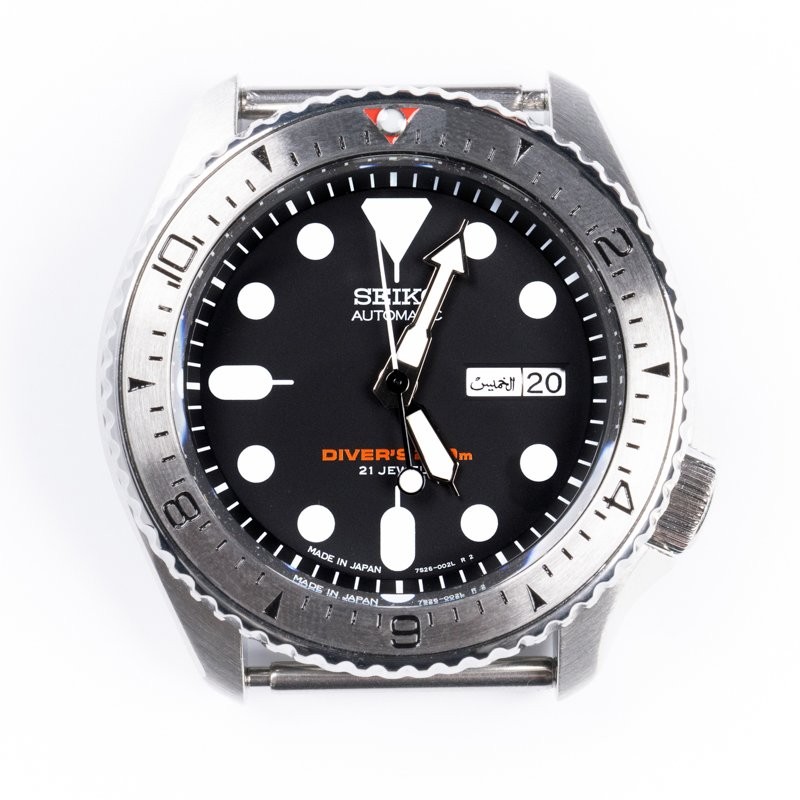SKX007/SRPD Flat Steel Bezel Insert – Black Markers/Red Triangle – CT634