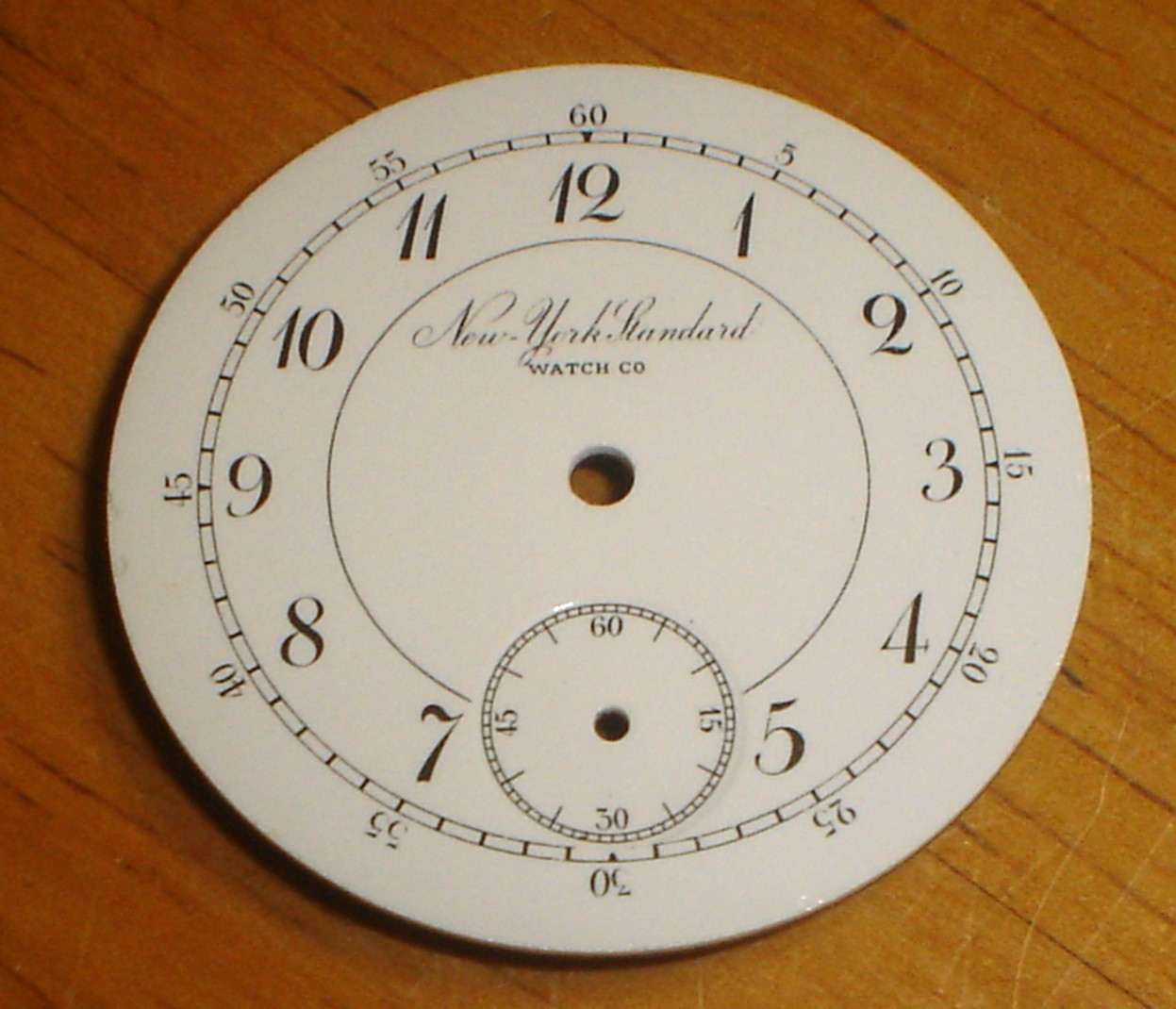 Nice!! New York Standard Watch Co. Porcelain Pocket Watch Dial 34.3mm
