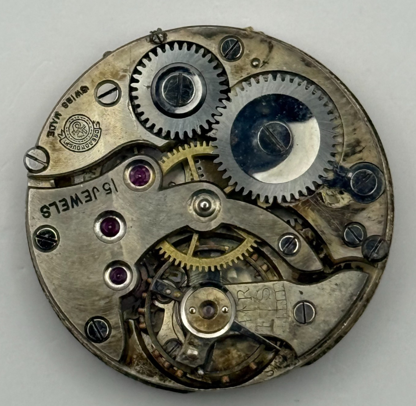 Dreadnought Watch Movement 15 Jewels Sub Seconds Manual Wind Vintage Parts 24.7m