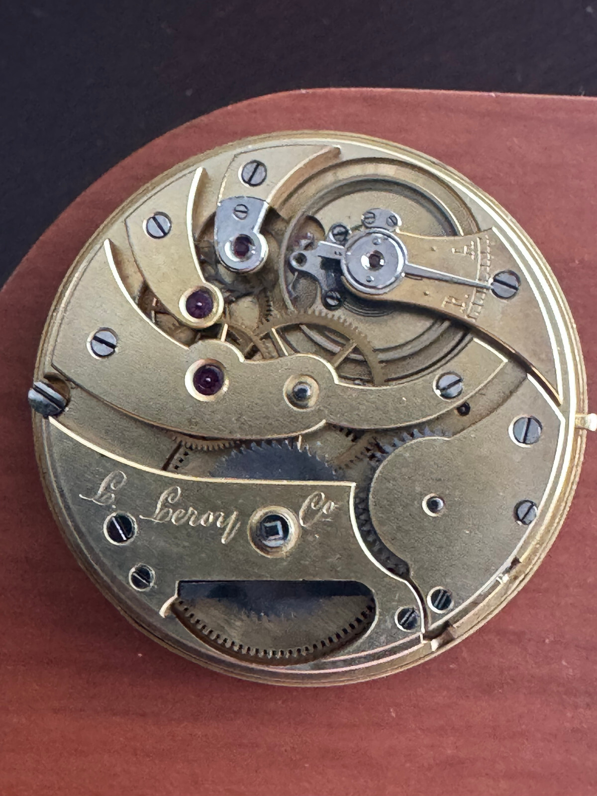 VINTAGE L. LEROY & CIE 41MM HIGH GRADE WOLFS TOOTH WINDING POCKET WATCH MOVEMENT