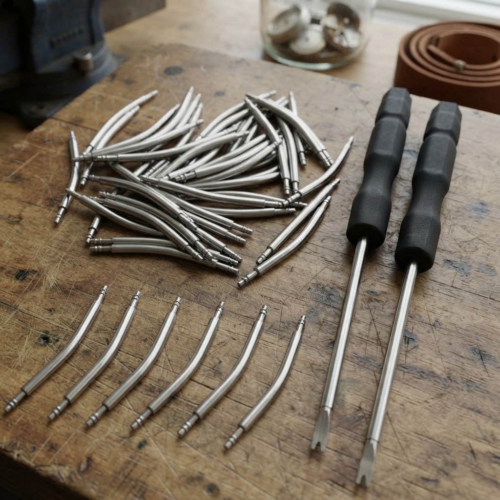 Professional 50-Piece 22mm Watch Band Pins Kit with Stainless Steel Remover Tool