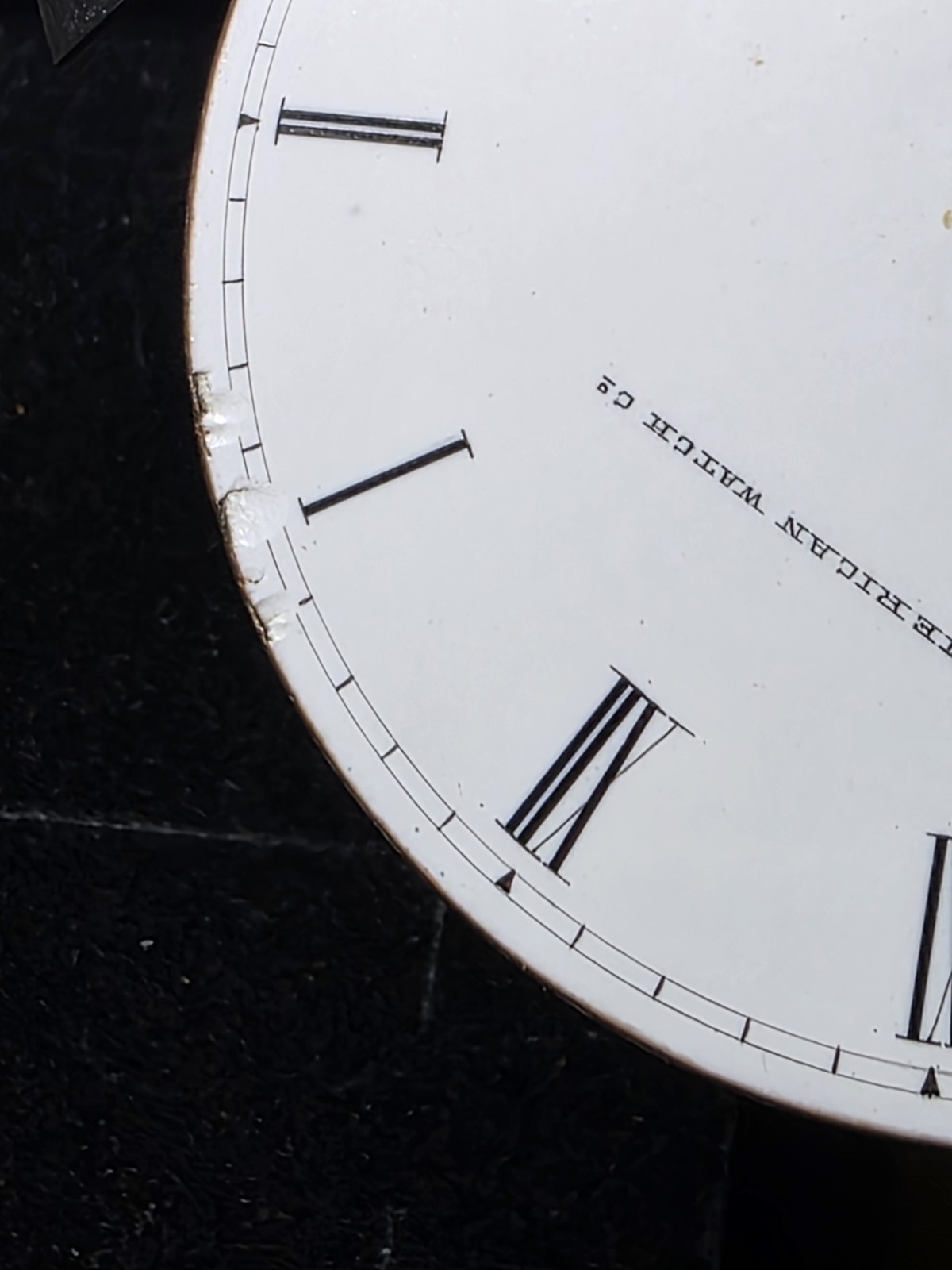 Vtg American Watch Co Pocket Watch Dial 45.71mm (P5)