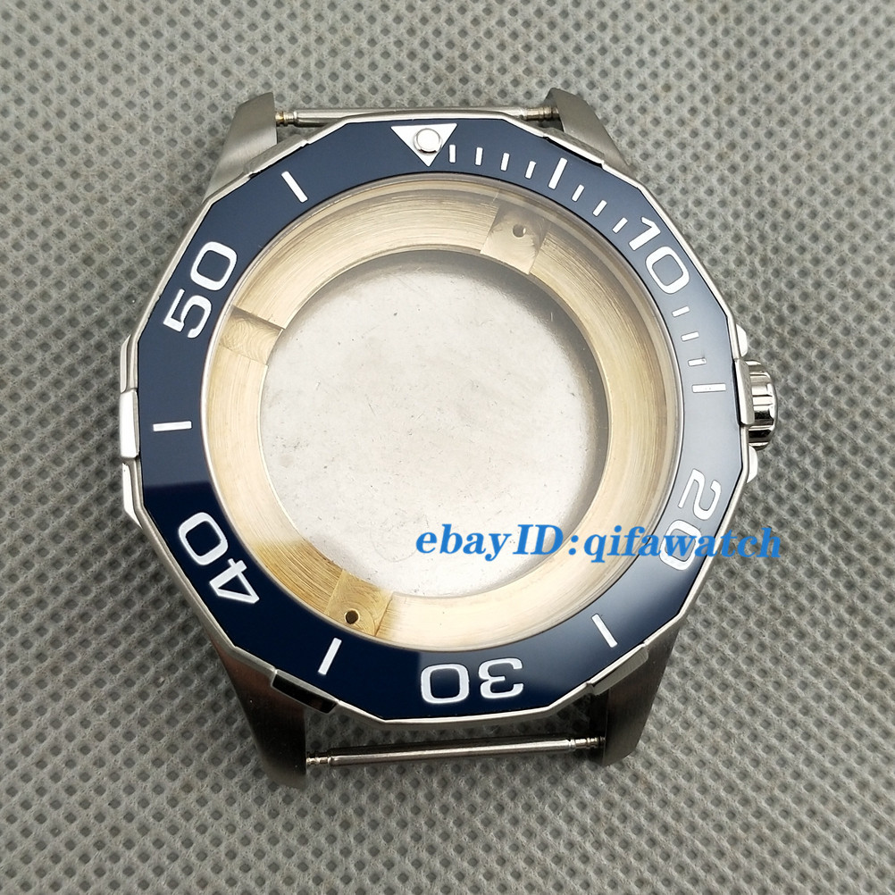 45mm Blue Ceramic Bezel Watch Case Fit ETA 2836 Miyota 8205/8215 DG2813 Movement