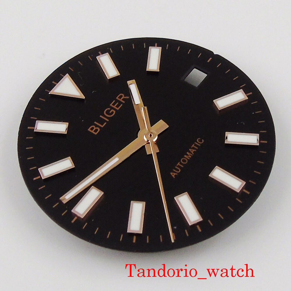 back sterile men watch dial with date window watch hand fit miyota 8215 DG 2813