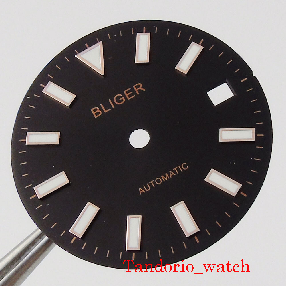 back sterile men watch dial with date window watch hand fit miyota 8215 DG 2813
