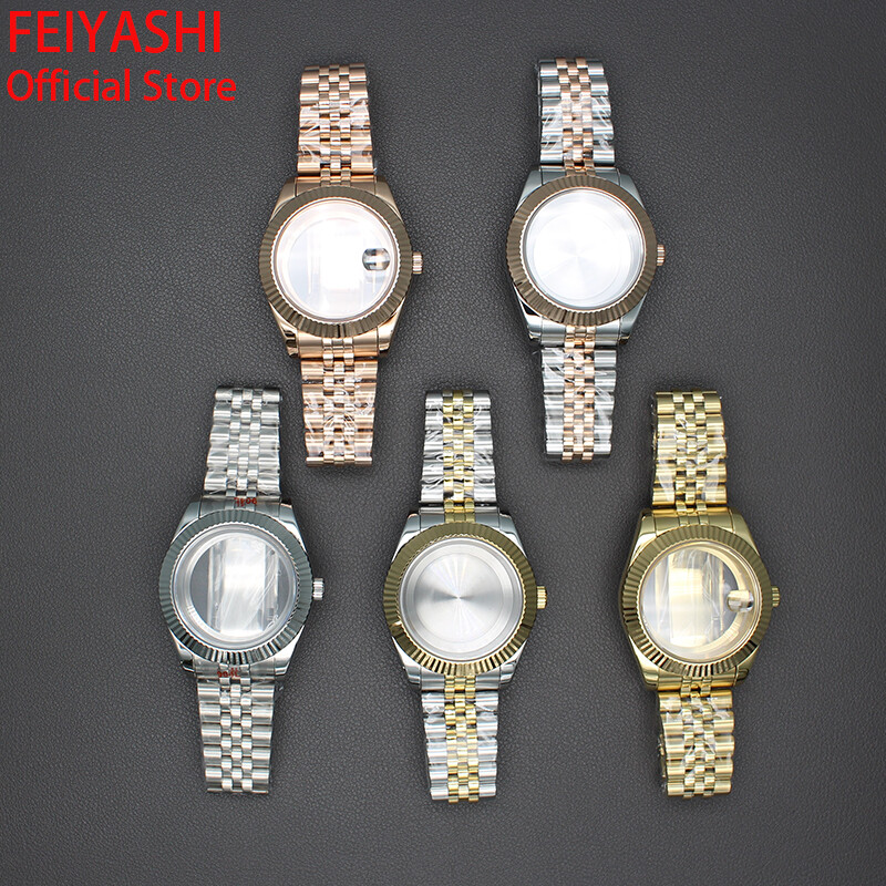 36mm/40mm Diver Watch Case+Jubilee Bracelet Stainless Steel Sliding Lock Buckle