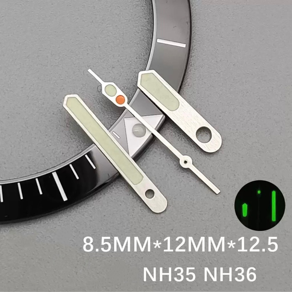1 Set Silver Green Color Luminous Watch Hands For NH35 NH36
