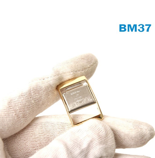 Original Buckle -Metal Band-Swiss Made-Gold Color -Size:16mm- Acier Inox#BM37.