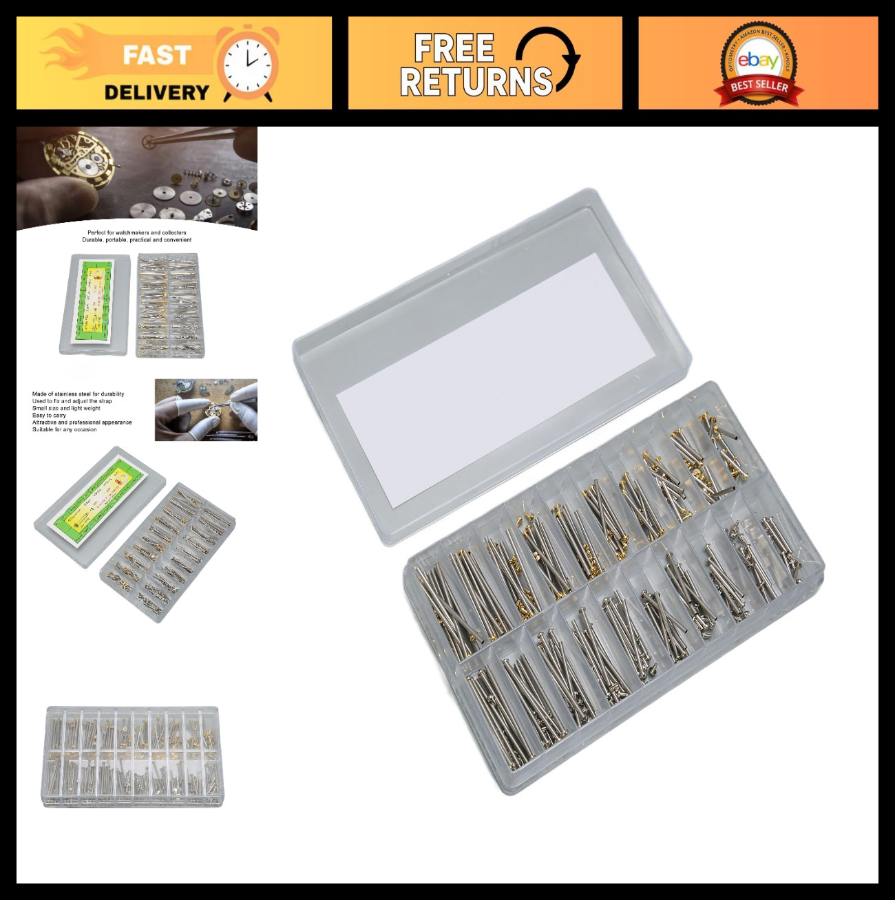 200pcs Watch Screw Tubes, Band Buckle Link Pins, Strap Connection Rods, Repair T