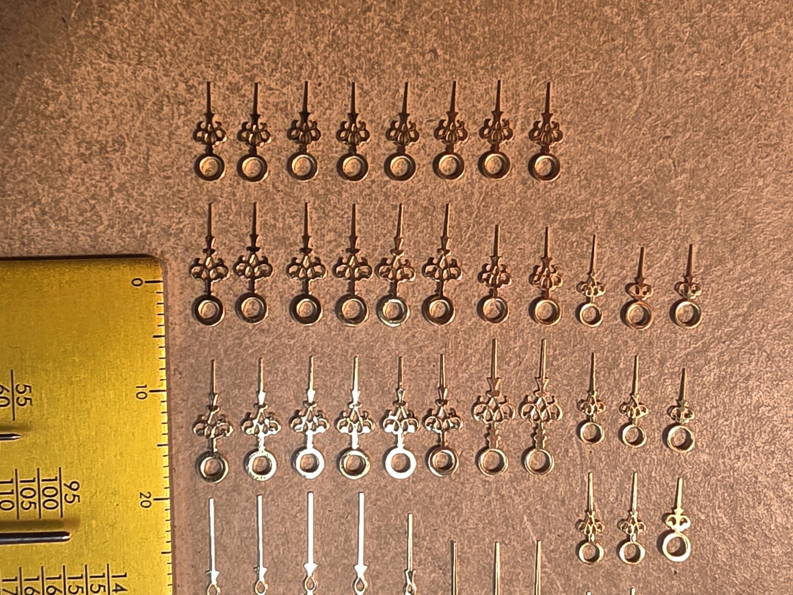 Lot Of 44 Mixed Vintage NOS Gilt Louis Wristwatch Hands-Variety Of Lengths/Sizes