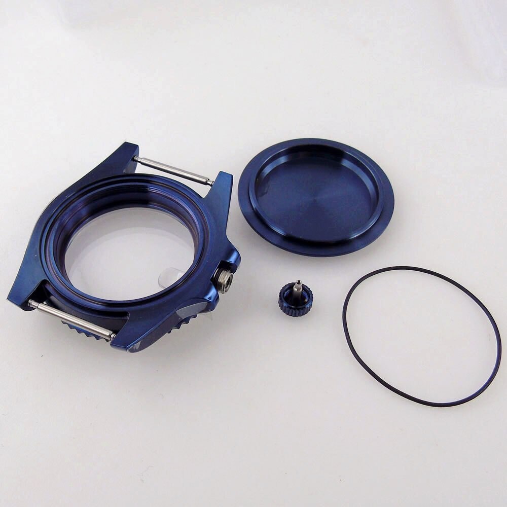 New 20ATM Dive Case 40mm Steel Blue Watch Case Sapphire for NH34 NH35 NH36 Parts