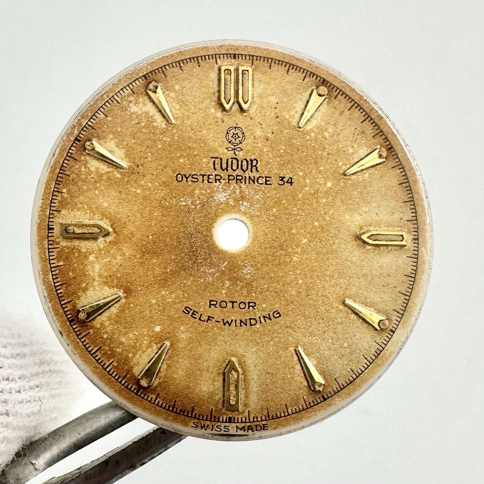 RARE 1950s Tudor Rose Tritium Patina Dial Ref. 7909 caliber 390 Oyster Prince
