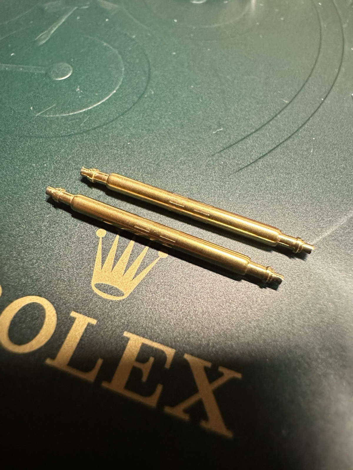 Genuine Rolex 18K Yellow Gold Spring Bars Pair for 116515