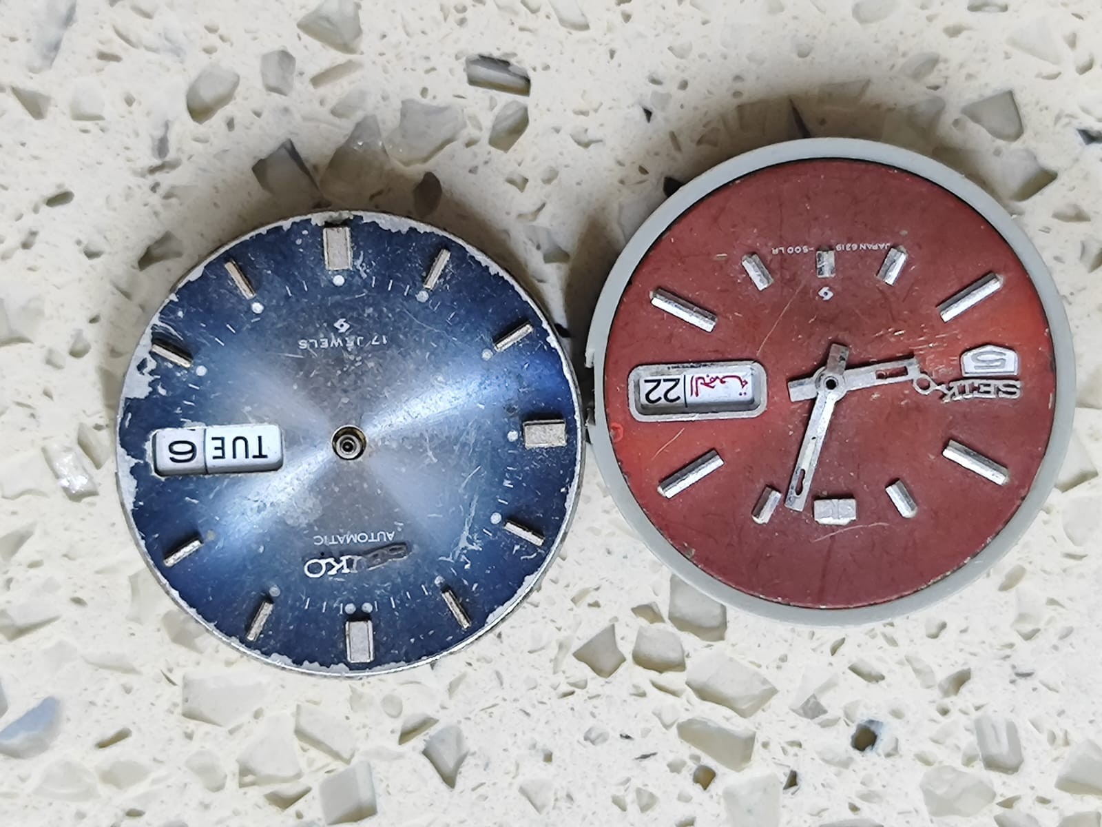 SEIKO 6309A-6319A Automatic Lot Movements With Dial Not Working for Parts