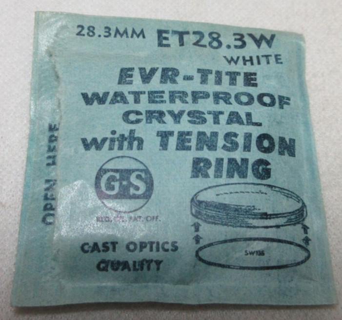 GS ROUND WATCH CRYSTAL ET28.3W WATERPROOF EVR TITE WATCH REPLACEMENT PART #387