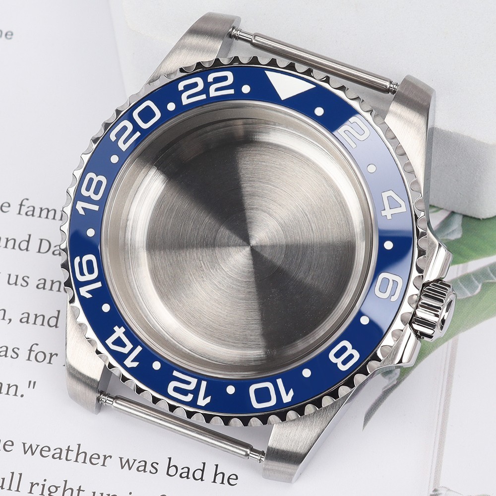 STEEL Silver Watch Cases 40mm Sapphire Oyster 10ATM For Seiko NH35 NH36 Movement