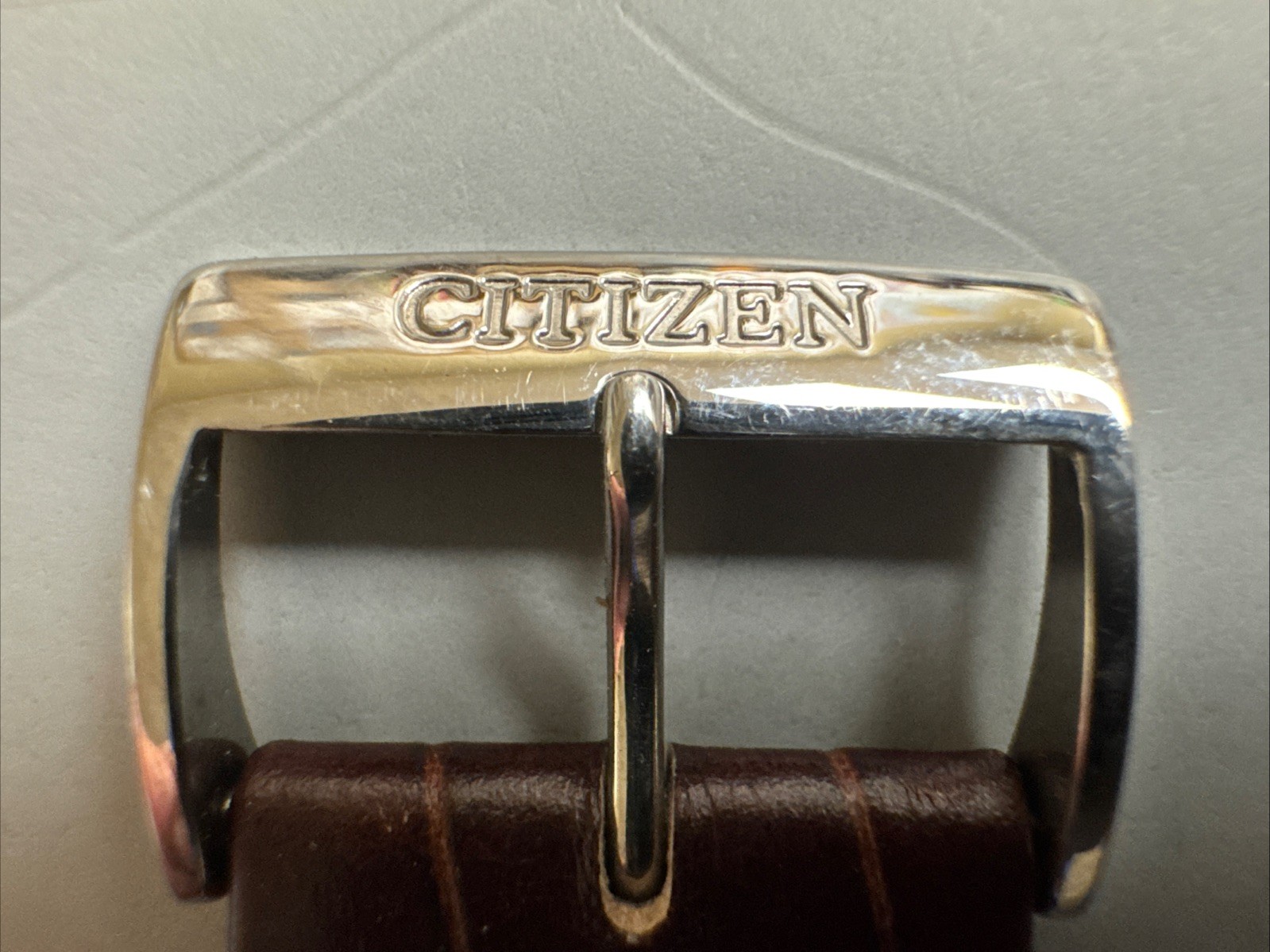 Citizen Eco-Drive Watch E111-S086833 Solar Powered Tank Style Leather Strap
