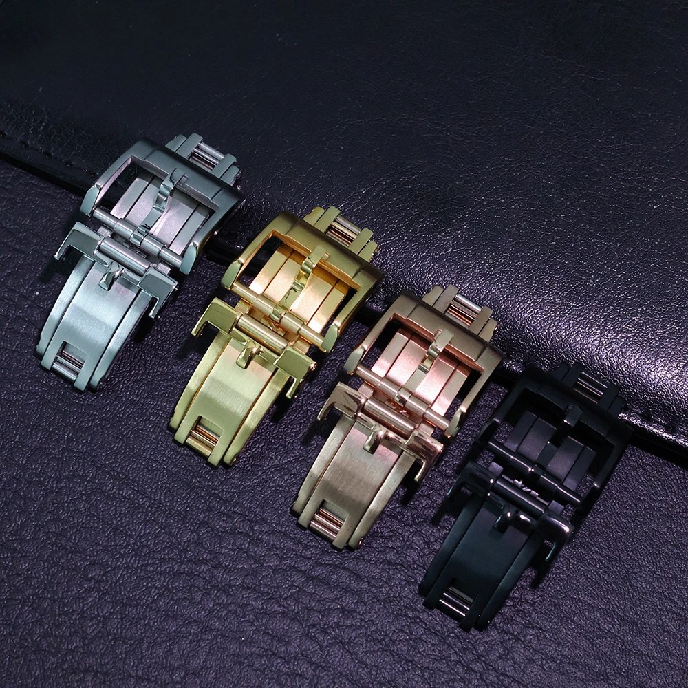 16mm 18mm 20mm Luxury Watch Buckle Stainless Steel Gold Black For Leather Strap