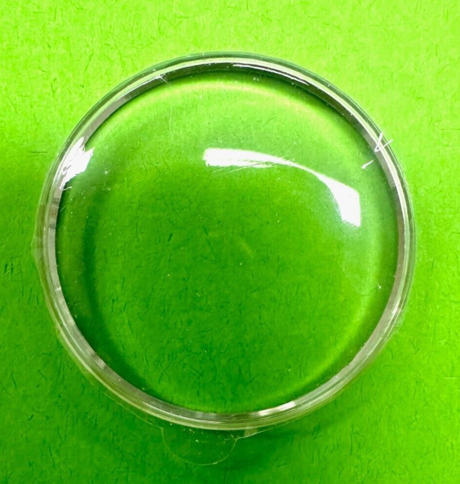 Omega 330 B 198753 Plastic Glass with Silver Tention Ring Genuine Swiss New