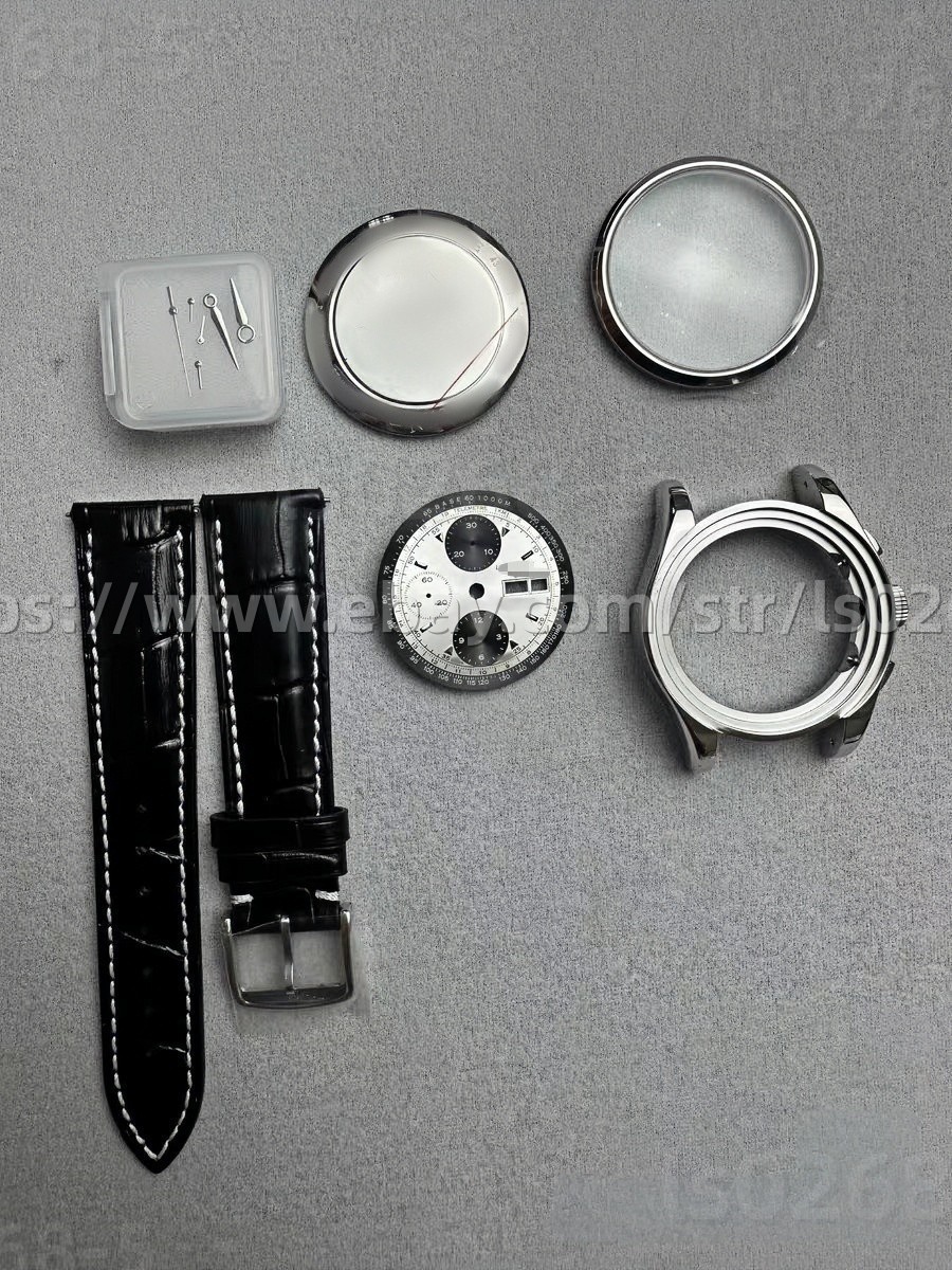 DIY SET for 40MM 7750 watch case + dial + hands + Leather watch strap