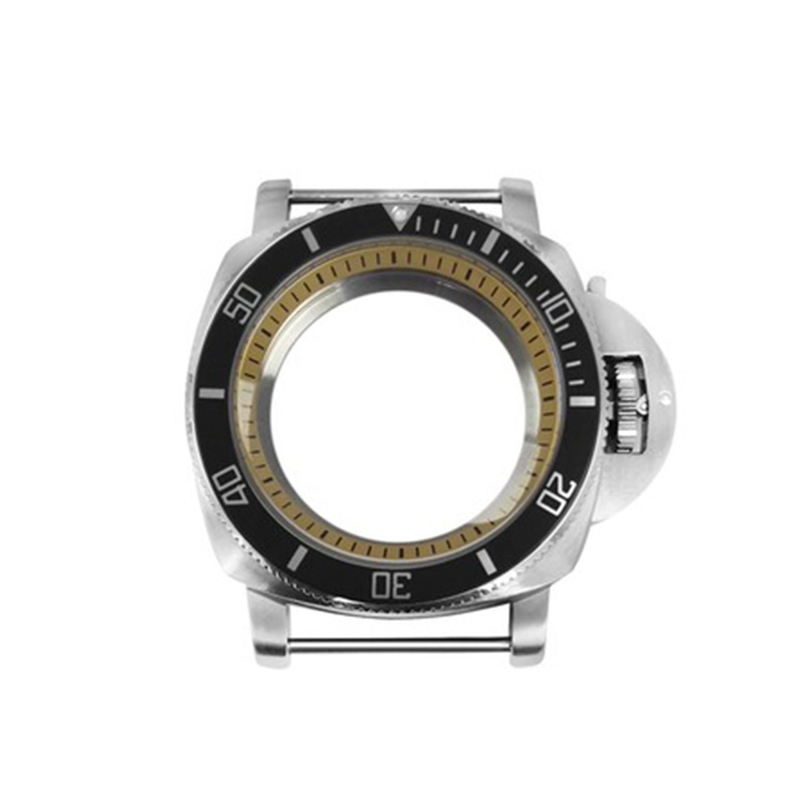 For NH35/NH36/4R/7S Stainless Steel Case Bezel Yellow Inner Ring Watch Case Kit