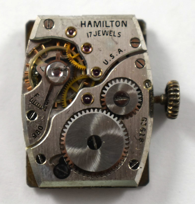 Vintage Hamilton Manual Wind 17J 980 Wrist Watch Movement lot.we