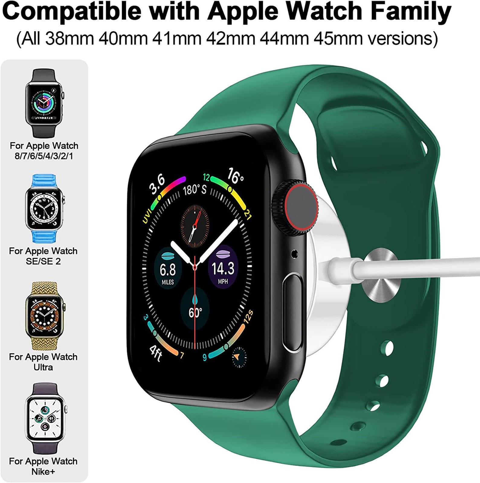 Magnetic Charging Cable for Apple Watch USB C 3.3FT Compatible with Series 2-10