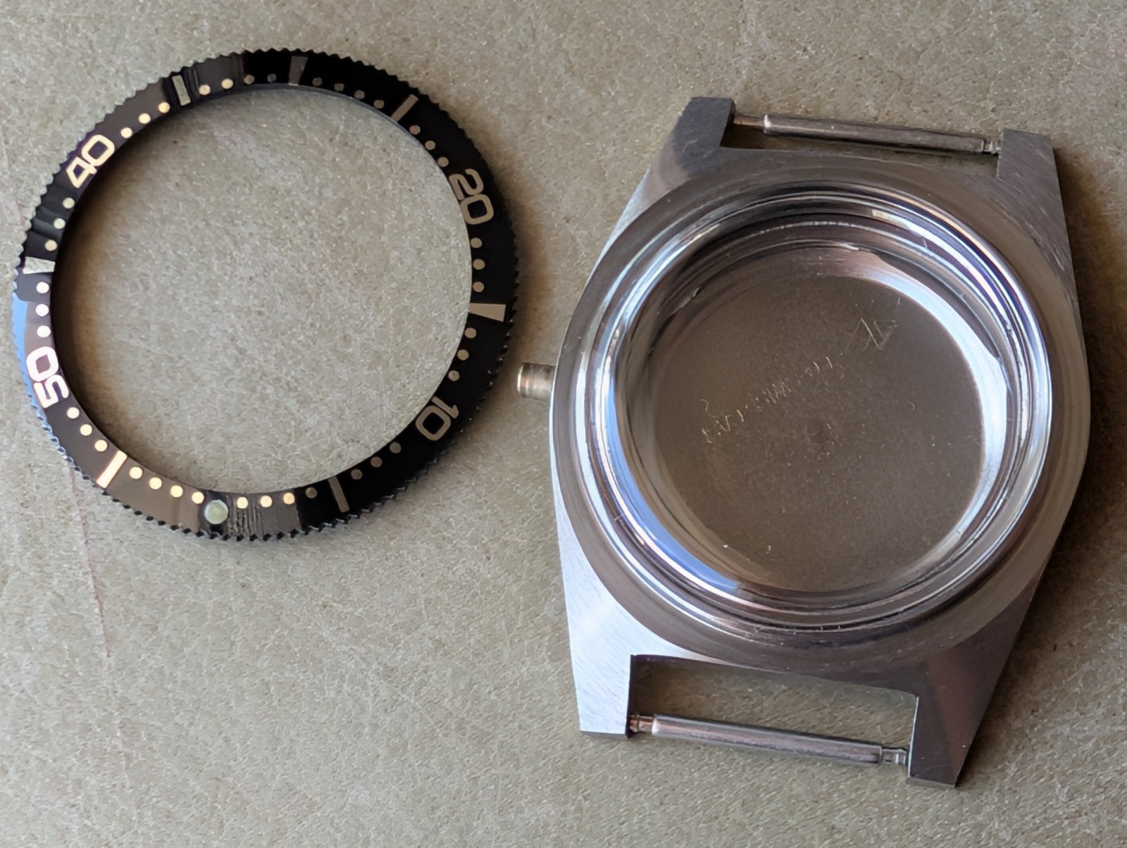 Vintage 1960/70’s TK All SS Diver Case/Loose Countdown Bezel/Crystal/Spring Bars