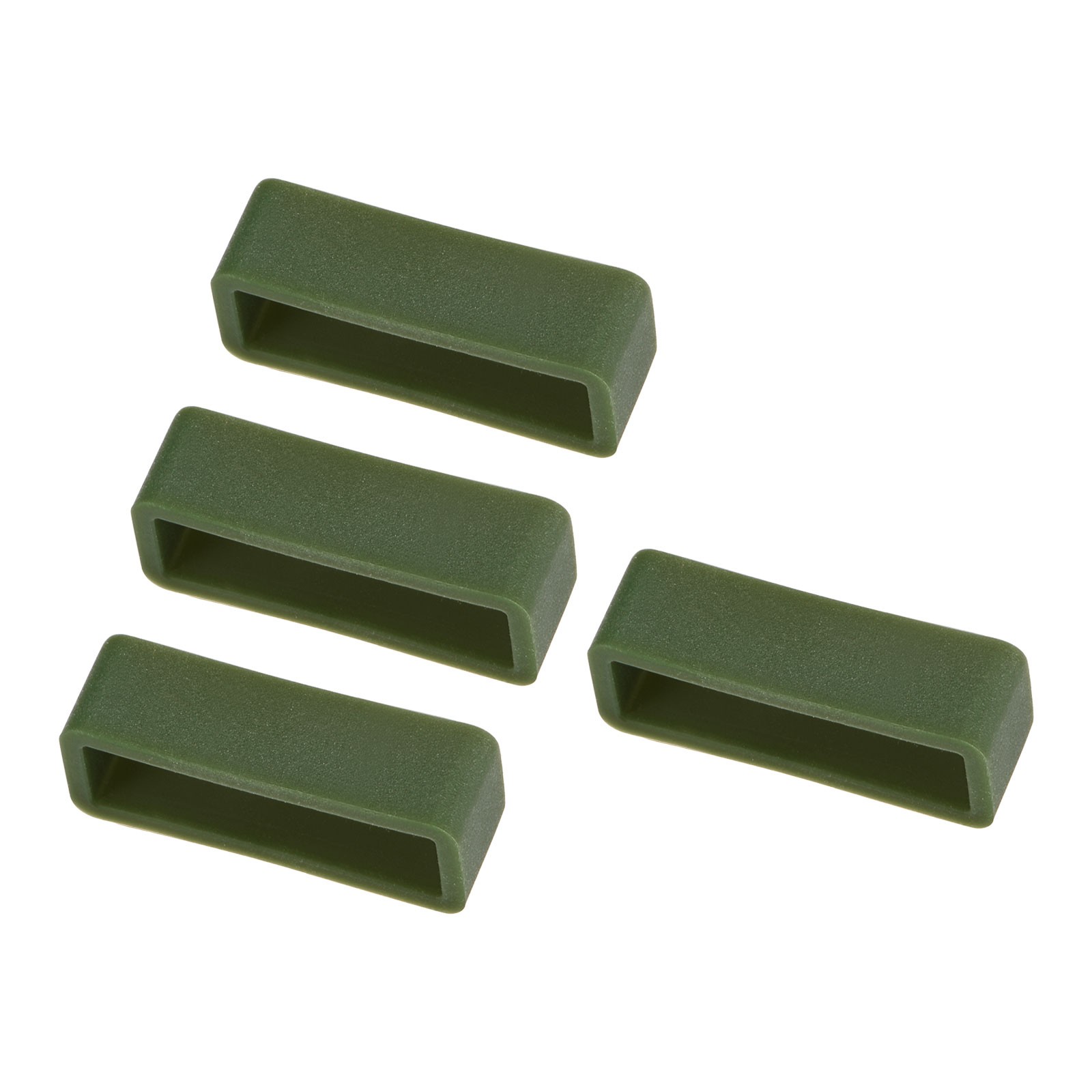 4pcs Watch Band Loop 22mm Width Rubber Watch Holder Dark Green Silicone