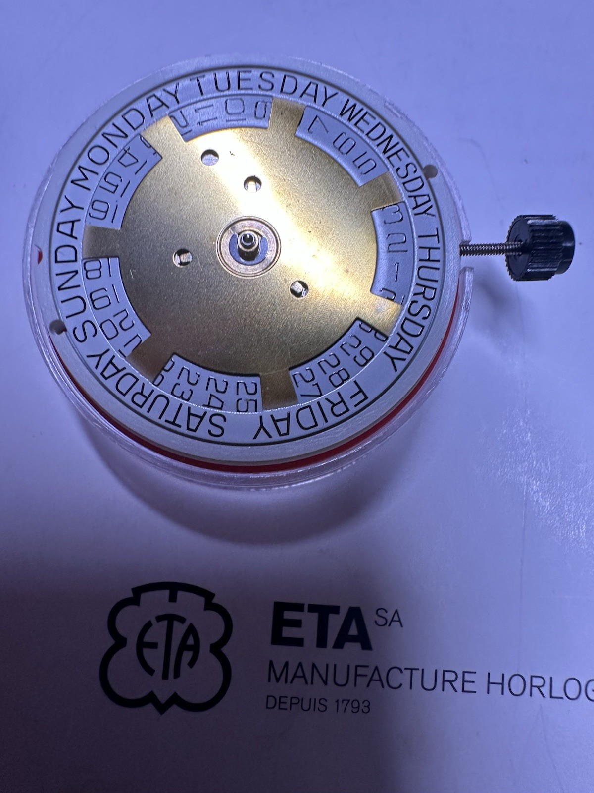 Genuine automatic ETA 2834-2, 25 Jewels white disc date Swiss made