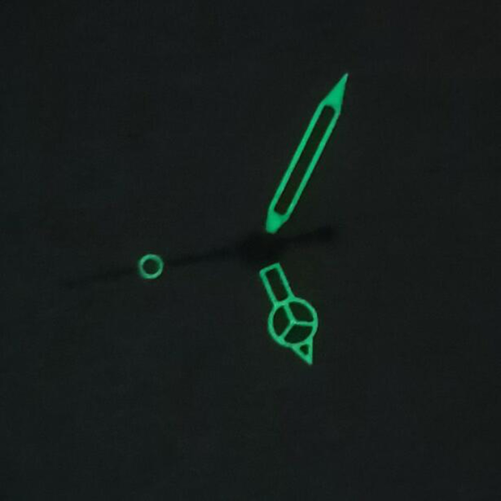Black Watch Hands with Silver White Edge Green Luminous for NH35/NH36 Movement
