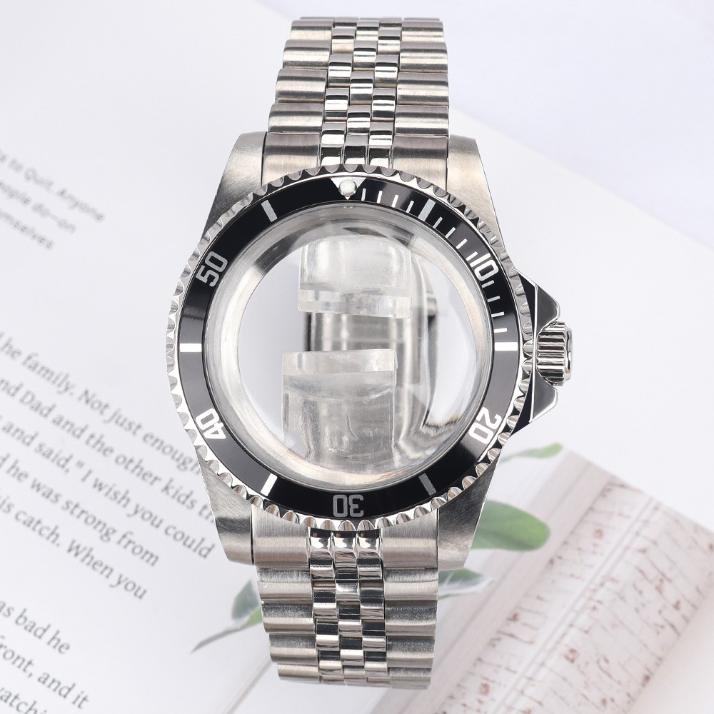 39mm Oyster Jubilee Watch Case Bracelet Brushed Steel 10ATM For Seiko NH35 NH38