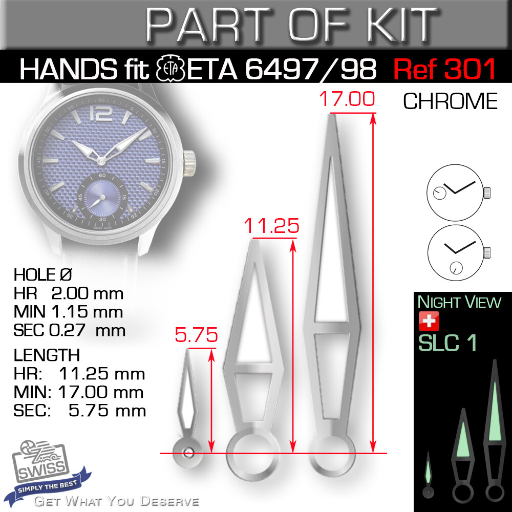 DO IT YOURSELF KIT 4: HUNTER CASE 44MM, DIAL, HANDS, for MOVEMENT ETA 6498-1