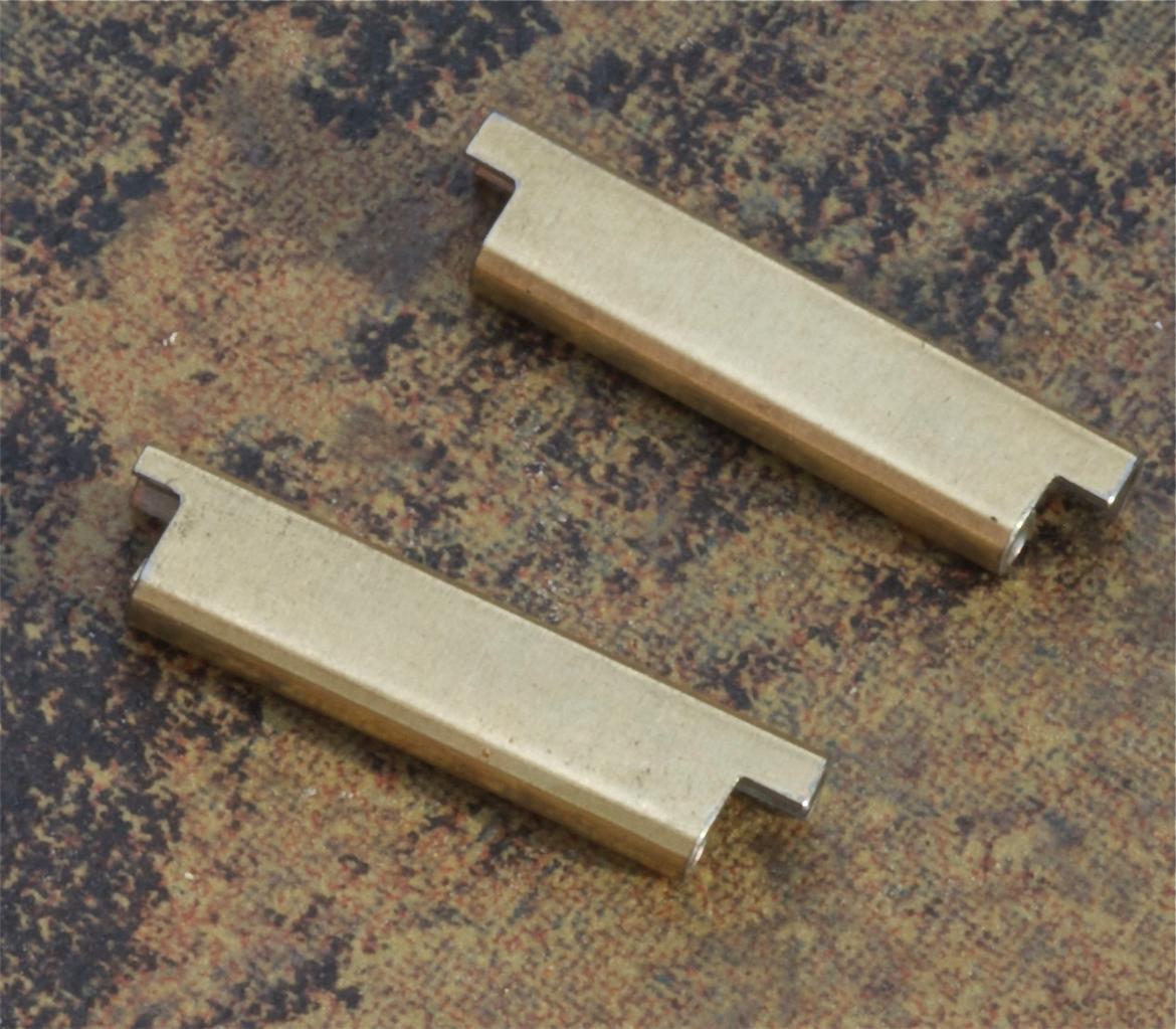 Pair of NSA watch bracelet end pieces for gold-tone solid bar links NSA band NOS