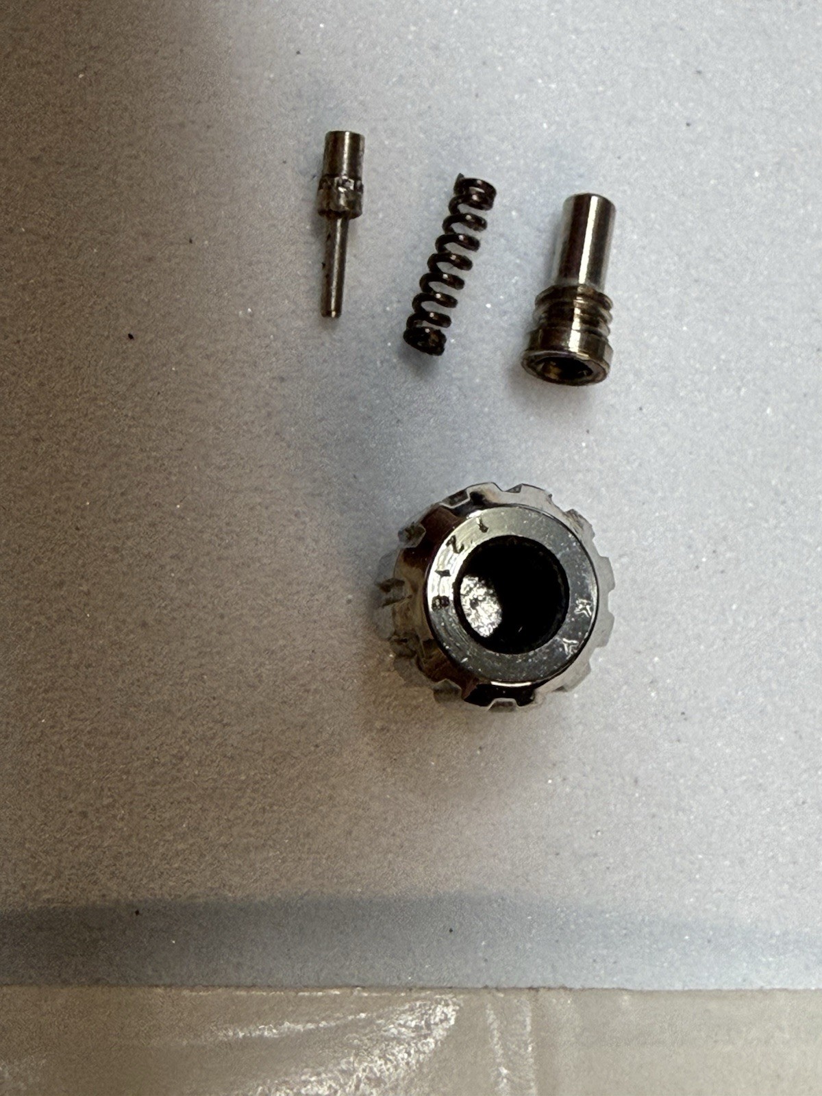 Tag Heuer Watch Crown And Parts, Marked KY 1218, 6.61mm x 5.12mm Parts Or Repair